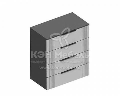 Комод с 4 ящиками (800х460х930) Вита (Силк Маус/Тёмно-серый лофт)