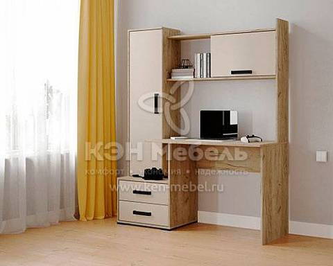 Компьютерный стол Квартет-9 Тэкс (Дуб крафт серый/кашемир)